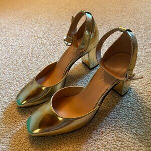 J. Crew Metallic Maisie Ankle Strap Pump NIB Size 7.5